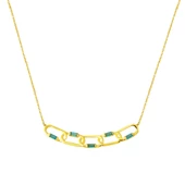 Mavi Taşlı Ataç Model Altın Kolye thumbnail 1