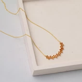 Sisa Kahverengi Baget Taşlı Altın Kolye - 3