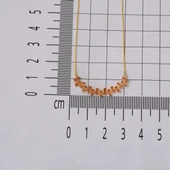 Sisa Kahverengi Baget Taşlı Altın Kolye - 5