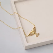 Anka Kuşu Model Altın Zincir Kolye thumbnail 3