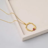 Minimal Kalpler Çemberi Altın Kolye thumbnail 2