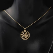 Yaşam Çiçeği Tasarımlı Altın Kolye thumbnail 4