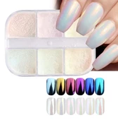 Nail Art Tırnak Süsleme İnci Tozu 6lı Set Ayna Tozu thumbnail 2