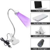 Portatif Mandallı Mini Uv Led Lamba Manikür Tırnak Kurutucu Silver 3w - 2