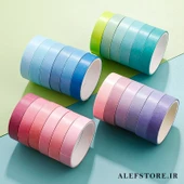Vintage Washi Tape Bant Yapışkanlı Maskeleme Kağıdı Renkli Bant 6 lı - Yeşil Tonları - 3