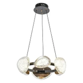 Apliqa Firuze 6'lı 36 Watt Eskitme Kristal Taşlı Modern Tasarım Salon Led Avize thumbnail 2