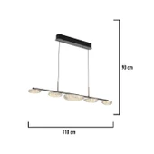 Apliqa Firuze 30 Watt Sıralı Eskitme Kristal Taşlı Yemek Masası Üstü, Modern Tasarım Salon Led Avize thumbnail 3