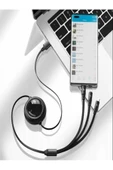 Şarj Kablosu Makaralı Geri Çekilebilir Usb 1.2m 3in1 Lightning+Micro+Type-C Şarj ve Data Kablosu - 3
