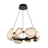 Apliqa Firuze 8'li 60 Watt Eskitme Kristal Taşlı Modern Tasarım Salon Led Avize thumbnail 2