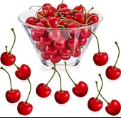 Nettenevime Yapay Kiraz Kırmızı 12li Paket  Yapay Meyve thumbnail 8