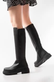 Siyah Fermuarlı Günlük Kadın Çizme - 3