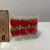 4 lü Kadife Davul Yılbaşı Ağacı Süsü - Mavi Su Dünyası - 1