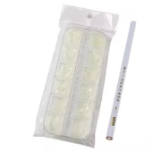 Fosforlu Karanlıkta Parlayan Tırnak Süsleme Pulları 12'li set + Taş Tutucu Kalem Nail Art thumbnail 3