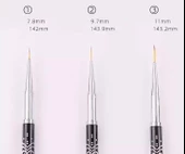 3lü Liner Nail Art Fırça Seti Kapaklı thumbnail 4