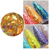 Parlak Tırnak Süsleme Pulları Renkli 12'li set Nail Art thumbnail 3