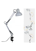 Akrobat Hareketli Masa Çalışma Lambası - Manikür Masa Lambası  Mengeneli Beyaz thumbnail 5
