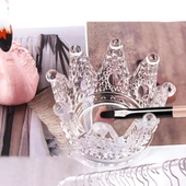 Tırnak Akrilik Sistem Kabı ve Fırça Standı Çok Amaçlı Cam Kase Taç 2li - 2