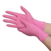 Pudrasız Pembe Nitril Eldiven Small HasPet 100lü - 2