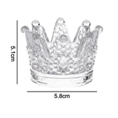 Tırnak Akrilik Sistem Kabı ve Fırça Standı Çok Amaçlı Cam Kase Taç 2li - 5