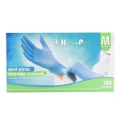 Pudrasız Mavi Nitril Eldiven Medium HasPet 100lü - 1