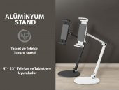 NPO STD20144LG 360° Ayarlanabilir Teleskobik 4"-13" Ergonomik Tablet Standı Koyu Gri - 9