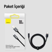 Baseus Minimalist Series 100W USB to Type-C Hızlı Data Şarj Kablosu 1mt - 7