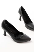 Siyah Günlük 9 cm Topuklu Bayan Stiletto Ayakkabı - 4