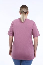 Pianoluce Kadın Büyük Beden Baskılı Yarım Kol T-Shirt - 4