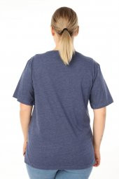Pianoluce Kadın Büyük Beden Baskılı Yarım Kol T-Shirt - 8