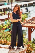 Bohem Beli Lastikli Düğmeli Tulum Elbise - 4