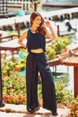 Bohem Beli Lastikli Düğmeli Tulum Elbise - 1