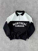 Yarım Fermuarlı  Yakalı SweatShirt - Siyah - 4