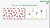 Evony 3 Katlı Filtreli Burun Telli Cerrahi Maske (Kids Çoçuklar İçin) 2000 Li Set (Desenli) - 2