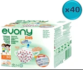 Evony 3 Katlı Filtreli Burun Telli Cerrahi Maske (Kids Çoçuklar İçin) 2000 Li Set (Desenli) - 1
