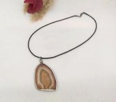 Hdmarketim Doğal Akik Taş Moda Tasarım Kolye - 1