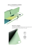 iPad PRO 13 2024 Uyumlu Kalem Bölmeli Akıllı Uyku Modlu Trifolding A2925 / A2926 Tablet Kılıfı thumbnail 12