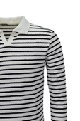 Erkek Spor Çizgili Mevsimlik Triko Polo Yaka Kazak BGL-ST03930 - 6