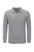 Erkek Spor Çizgili Mevsimlik Triko Polo Yaka Kazak BGL-ST03930 - 3