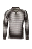Erkek Spor Çizgili Mevsimlik Triko Polo Yaka Kazak BGL-ST03930 - 4