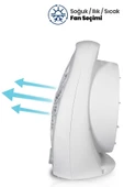 Goldmaster Summer Beyaz 2000 Watt Isıya Dayanıklı Sıcak Ilık Soğuk Devrilme Emniyetli Isıtıcı Fan - 3