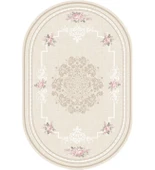 Brillant Latex Oval Kaymaz Taban Halı-GARDEN HLE11312.804-(150x230) - 2