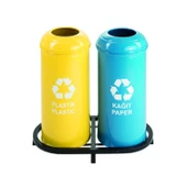 Geri Dönüşüm Kutusu 2Li Ø30*65Cm Gen:69,5Cm thumbnail 2