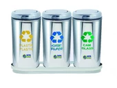 Geri Dönüşüm Ünitesi 3Lü Pasl. Kapaklı Ø30*66Cm Gen:95Cm thumbnail 1