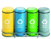 Geri Dönüşüm Kutusu 4Lü Kapaklı Ø30*66Cm Gen:123,5Cm thumbnail 1