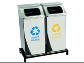 Geri Dönüşüm Kutusu 2Li Pasl. 24*24*66Cm Gen:52Cm thumbnail 1