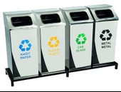 Geri Dönüşüm Kutusu 4Lü Pasl. 24*24*66Cm Gen:104Cm thumbnail 1