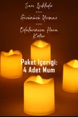 4 Adet Mat Beyaz Mini Led Mum Seti Pilli Dumansız Alevli Ledli Dekoratif Yapay Mum Dekor Işığı - 3