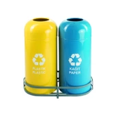 Geri Dönüşüm Kutusu 2Li Ø30*66Cm Gen:64Cm thumbnail 2