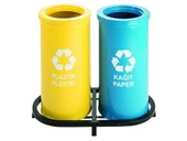 Geri Dönüşüm Kutusu 2Li Ø30*60Cm Gen:69,5Cm thumbnail 1