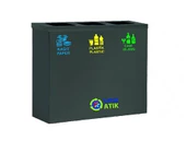 Geri Dönüşüm Kutusu 3Lü İç Kovalı 30*70*90Cm thumbnail 1